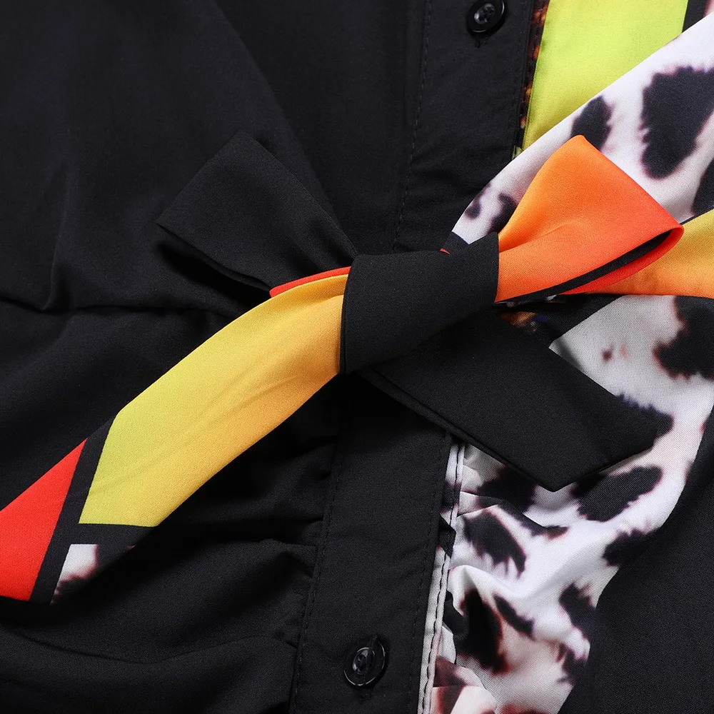 

Women Elegant Patchwork Leopard Party Dress 2021 Summer Sexy V-Neck Bodycon Midi Dress Ladies Casual Long Sleeve Pleated Dresses