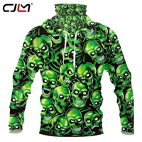 cjlm new fashion mens hoodie long sleeve mask sweatshirt 3d print green skull streetwear homme clothing hooded custom