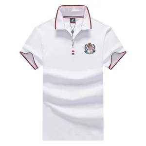 Мужская рубашка-поло Tace  Shark, из 95% хлопка, с вышивкой в виде акулы, с коротким рукавом, Повседневная деловая рубашка-поло