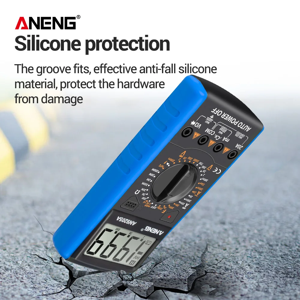 Blue Dt9205A + Digital Multimeter Ac/dc Professional Transistor Tester Electronic Ncv Auto Range Ture Rms | Инструменты