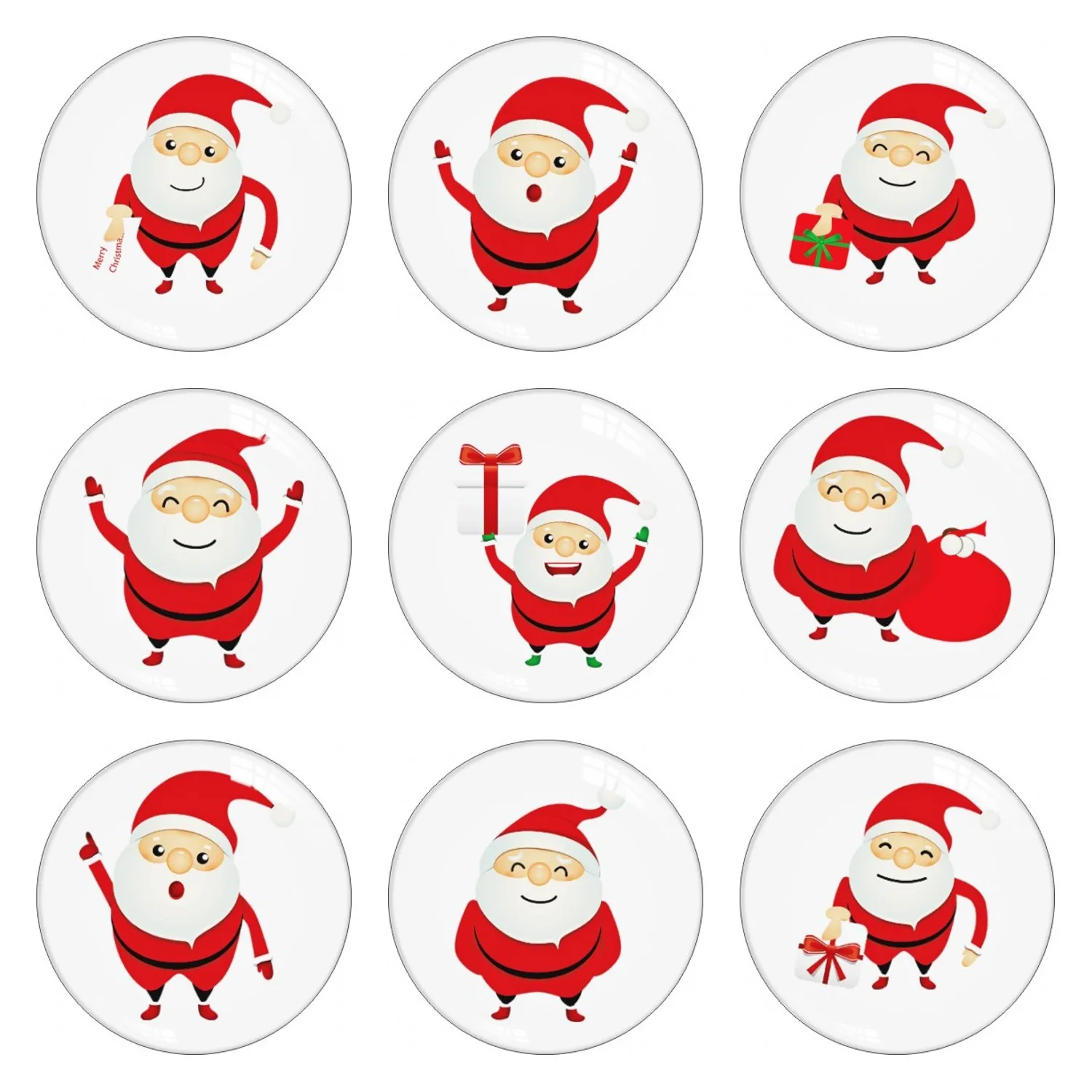Мультфильм Санта стекло оснастки кнопка ювелирные изделия 12 мм 14 16 18 20 25 30 круглые