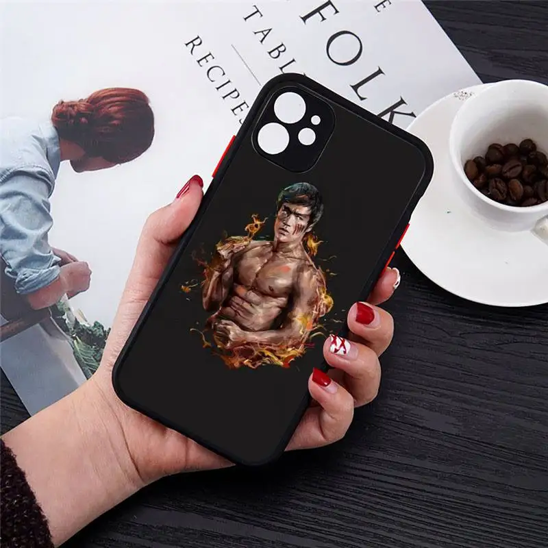 

Bruce Lee Chinese kung fu Phone Case Transparent Matte for iPhone 7 8 11 12 s mini pro X XS XR MAX Plus cover funda