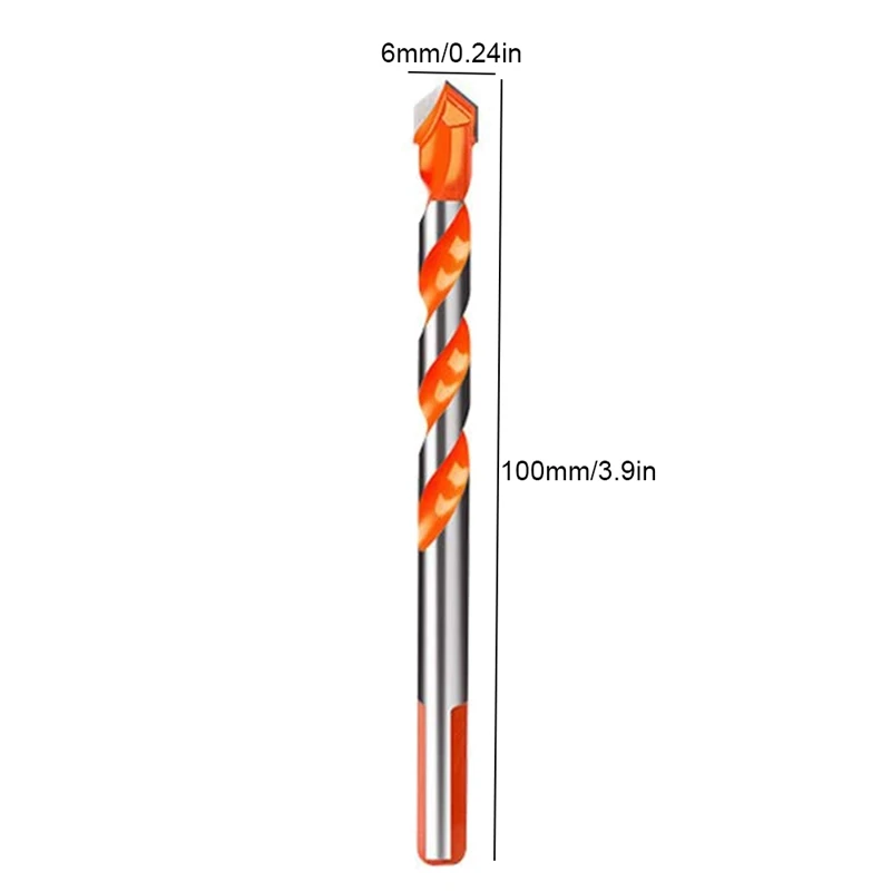 

10 Pack Punching Drill Bits,Triangular-Overlord Handle Multifunctional Drill Bits,for Concrete Brick Glass Plastic Wood