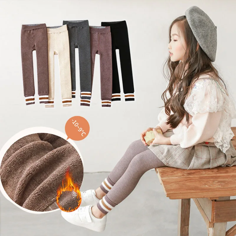 

Детские утепленные леггинсы, осенне-зимние Бархатные брюки для девочек, зимние штаны для маленьких девочек