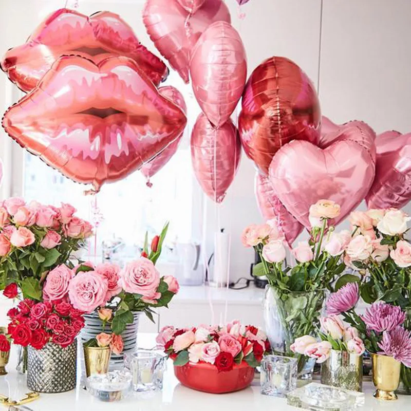 

Big 3D Love Heart Foil Balloons Happy Birthday Valentine’s Day Party Decor Air Helium Globos Wedding Decorations Kids Toys