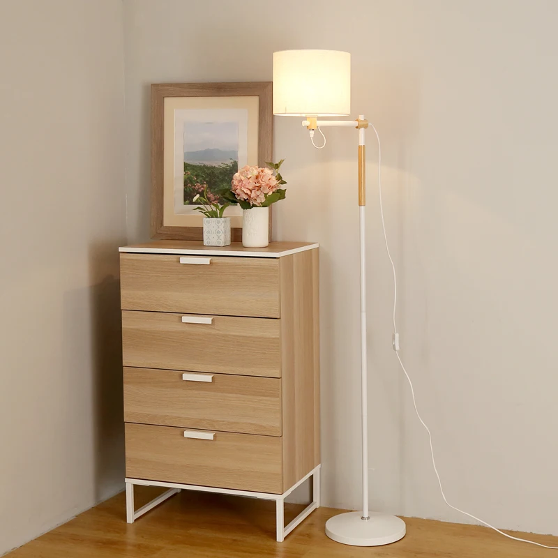 Японская стильная стойка напольная бра абажур из ткани современный