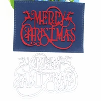 108cm merry christmas words metal cutting dies stencils for diy scrapbooking photo album decorative embossing diy paper card