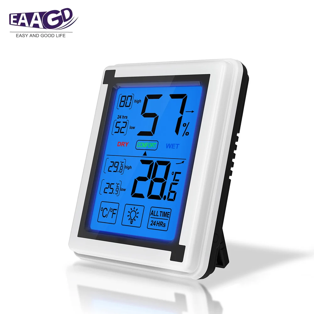 1 шт. сенсорный цифровой ЖК термометр температуры в помещении/влажности