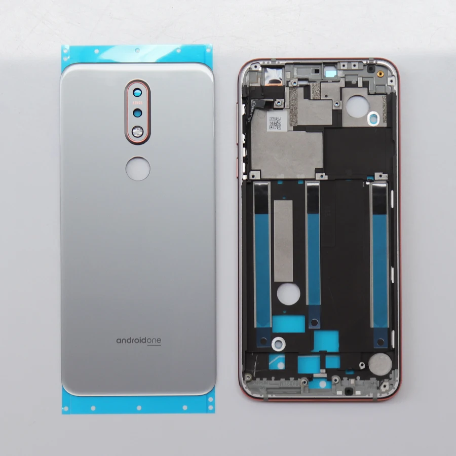 Для Nokia 7,1 алюминиевая средняя пила рамы+ корпус батарейного отсека задняя стеклянная крышка с клейкой наклейкой запасные части