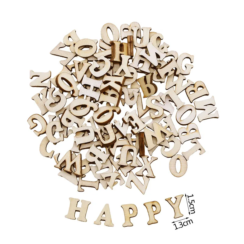 100 шт. деревянные декоративные буквы английского алфавита цифры мини украшения