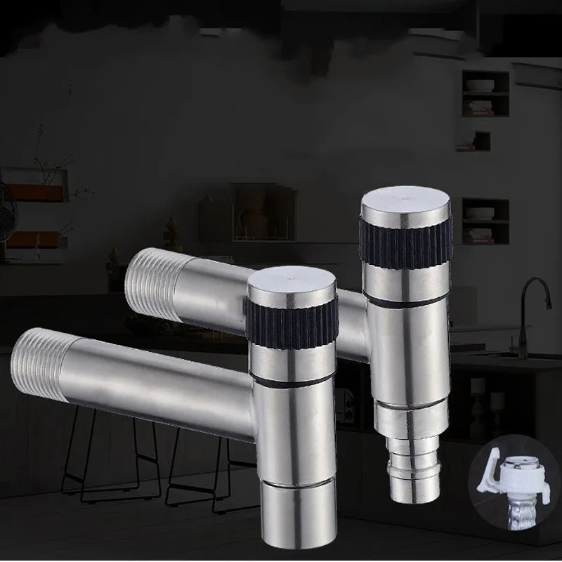 

SUS304 stainless steel faucet T-type quick opening washing machine water nozzle cold and hot water universal mop pool water nozz