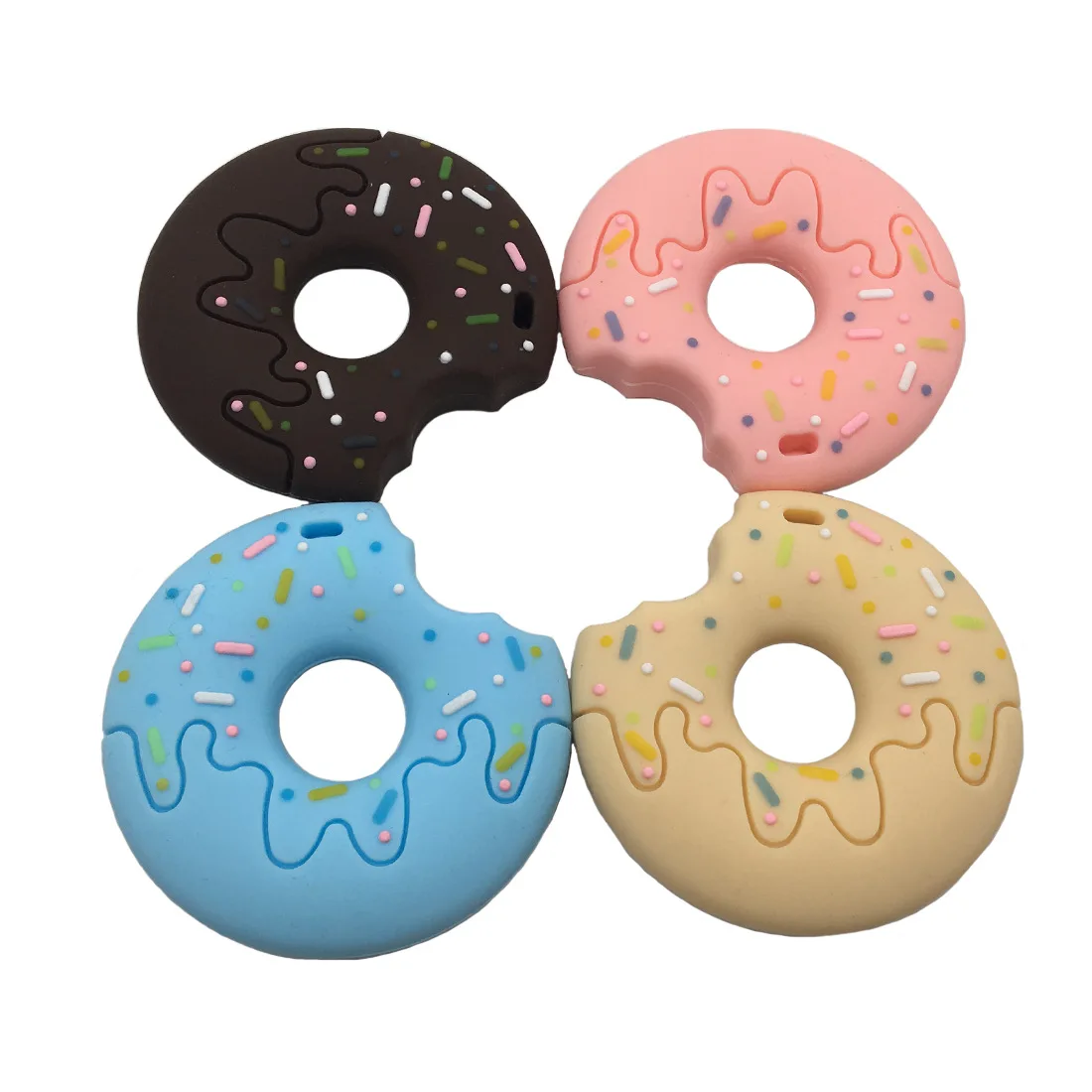 

Donut Silicone Food Grade Silicone Teether BPA Free Baby Teething Toy DIY Nursing Necklac Pendant newborns baby accessories