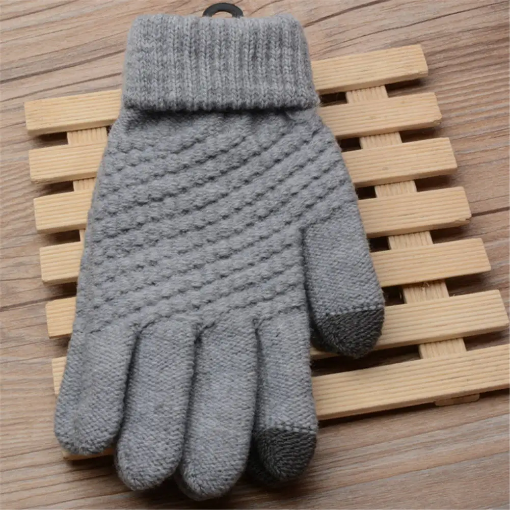 

1 Pair Women Knitting Touching Screen Gloves Warm for Smart Phone Tablet Winter FOU99