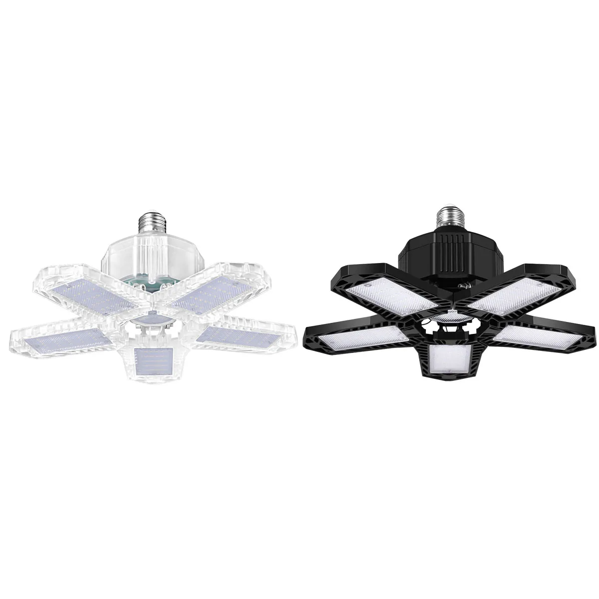 

New 100W 5 Adjustable Panels LED Garage Light E26/E27 Deformable Ceiling Light Warehouse Lighting Bulb For Home Workshop