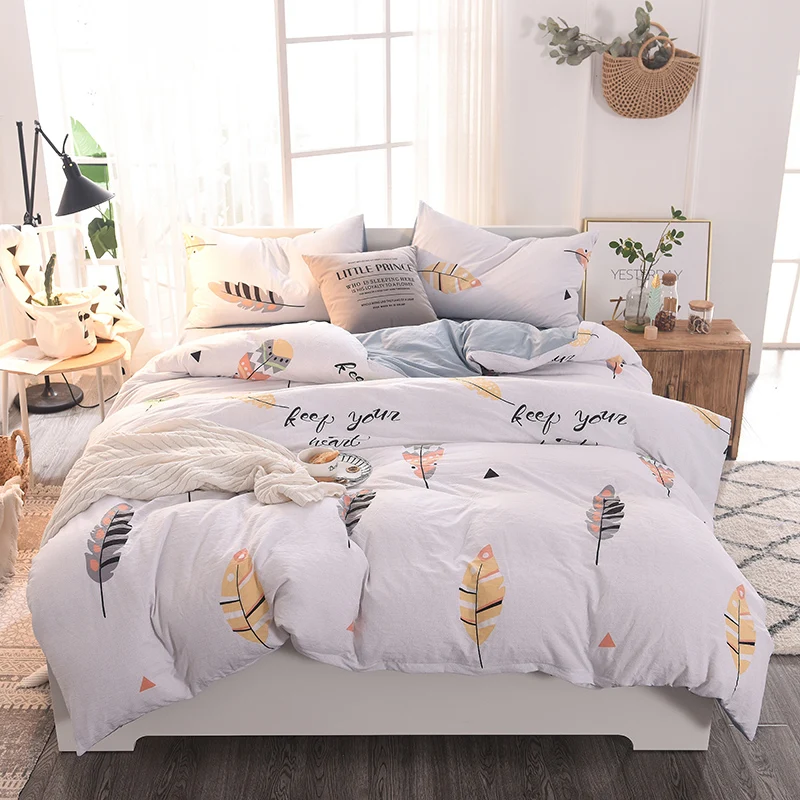 

Nordico Cotton Bedding Set With Duvet Cover Bed Sheet Pillowcase Children 4pcs Feather Pineapple Elk Bedding Kids Bed Linen