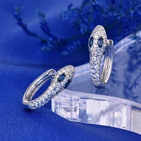 exquisite womens silver color hoop earring white blue gem crystal earrings classics zircon earring jewelry valentines day gift