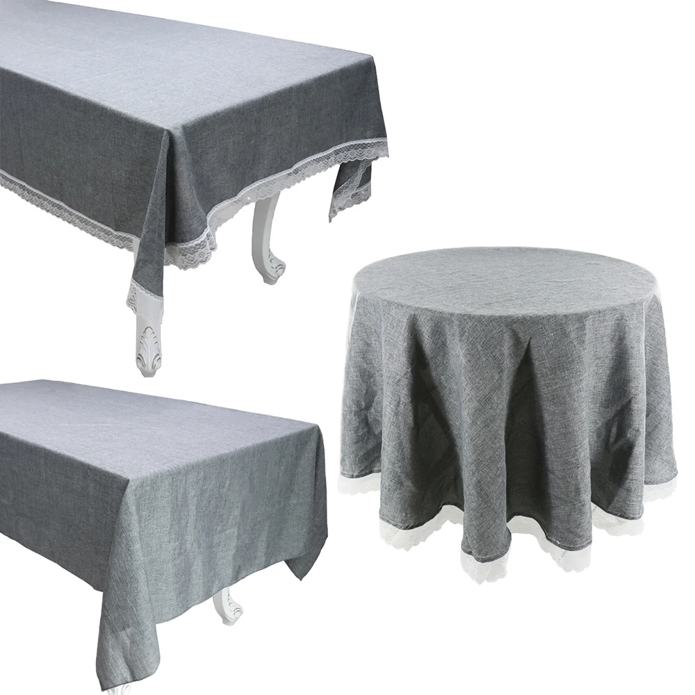 Однотонная скатерть декоративная имитация белья крышка стола