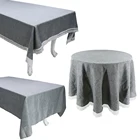 Скатерть однотонная декоративная имитация льна крышка стола прямоугольнаяКруглая Скатерть для свадьбы банкета ужина домашний текстиль
