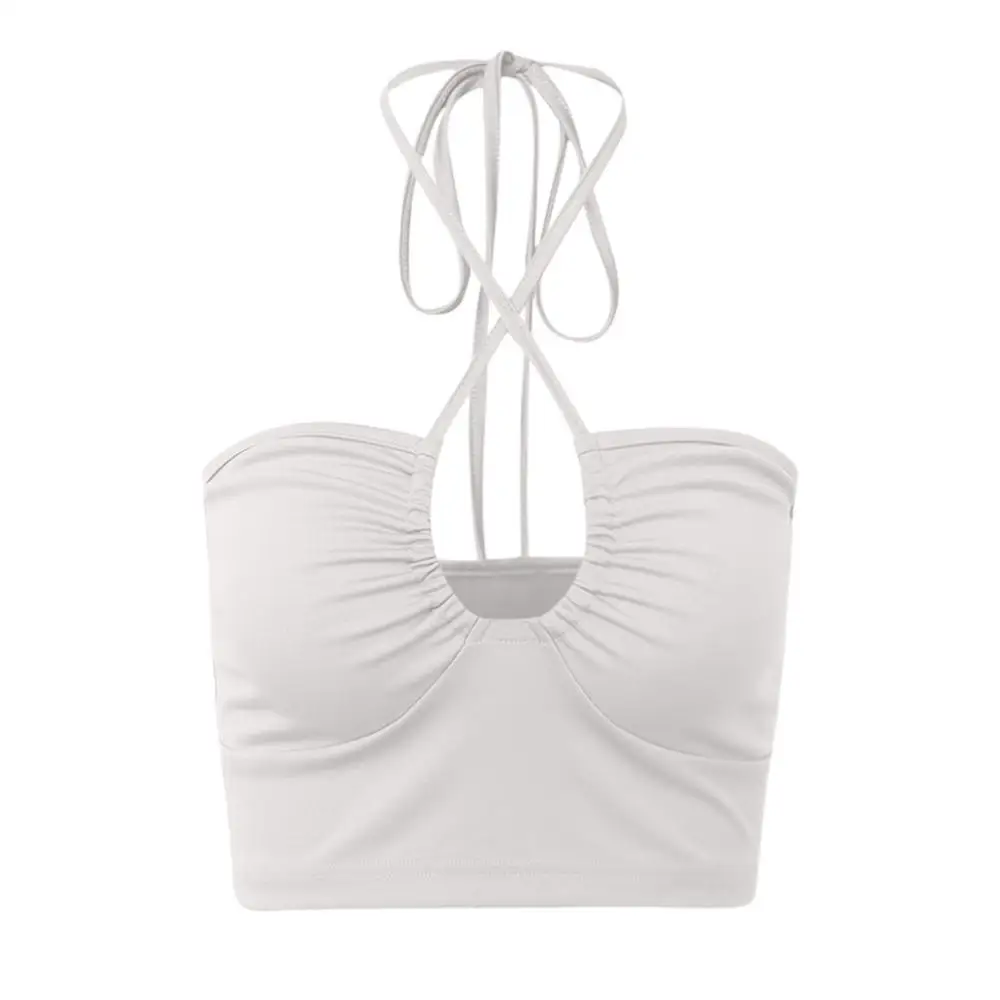 Casual Sexy Sleeveless Tank Top Women Backless Bustier Tops Friends Festival Mint Yellow Black Summer Woman Crop 2019 | Женская одежда