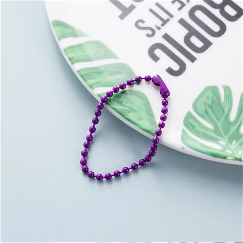 50pcs/set 2.4mm Multicorful Beads Chains Keyring Key Chain Dolls Label Hand Tag Connector Links DIY Jewelry Making | Украшения и