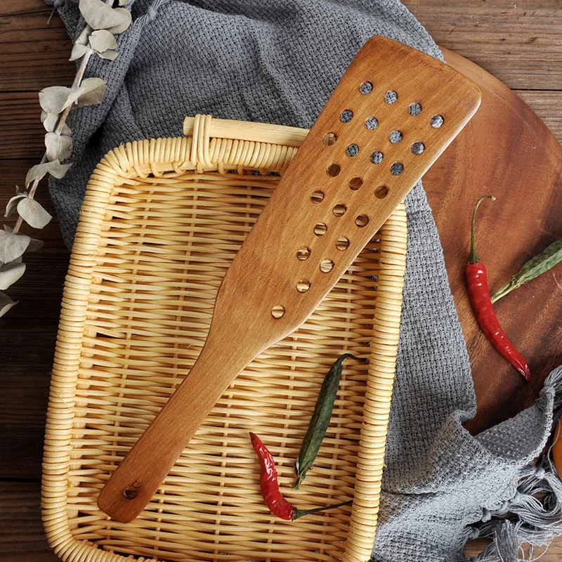 24 Отверстия Деревянная подвесная лопатка Черпак антипригарная сковорода