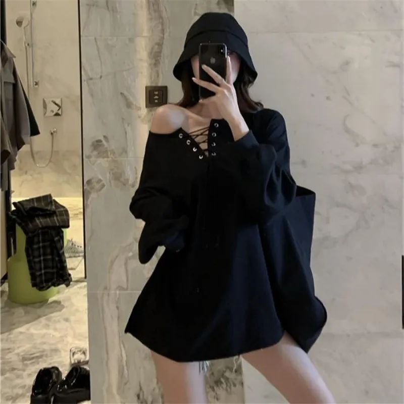 Женская Свободная Повседневная футболка с v образным вырезом мягкая Однотонная