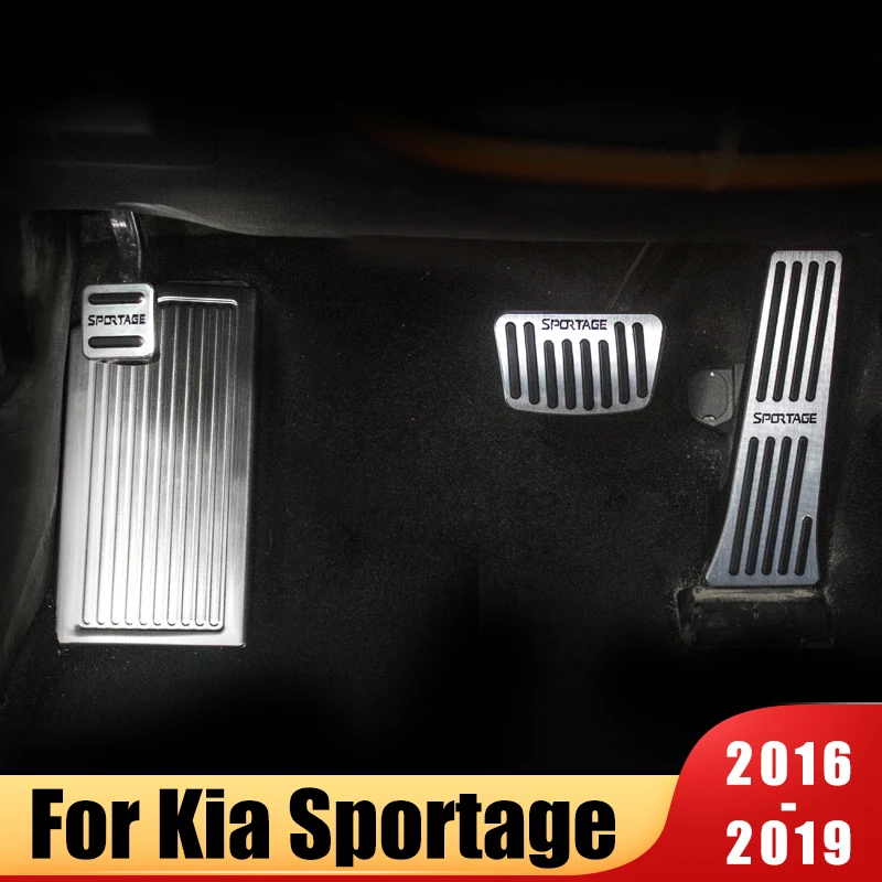

Aluminium Car Accelerator Fuel Brake Pedal Foot Rest Pedals Cover Non Slip Pad For Kia Sportage 4 QL 2016 2017 2018 2019 2020