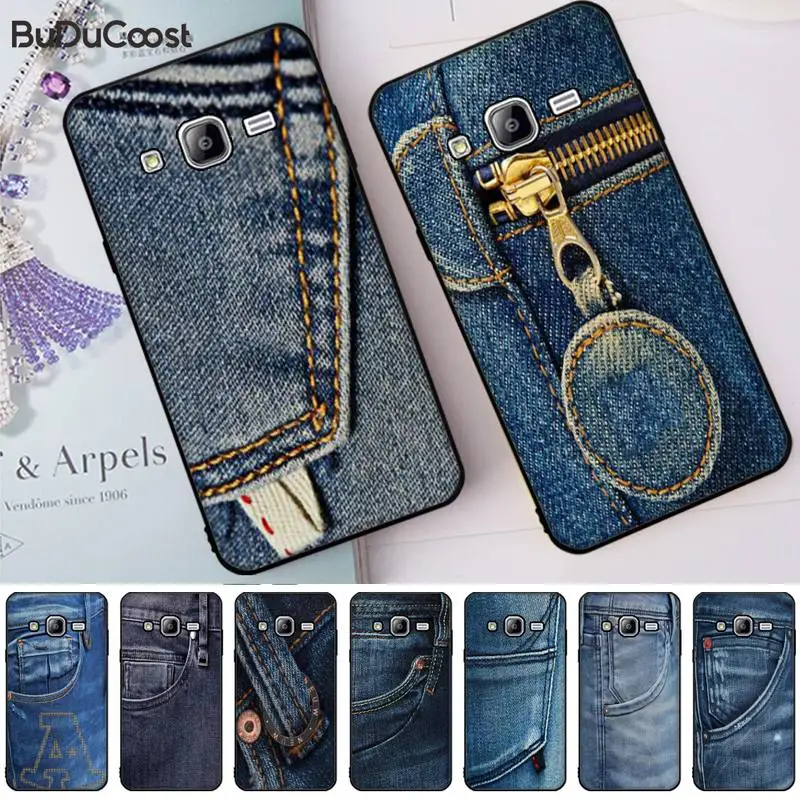 Черный чехол для сотового телефона с джинсовым узором Samsung Galaxy J7 J6 J8 J4 J4Plus DUO J7NEO J2