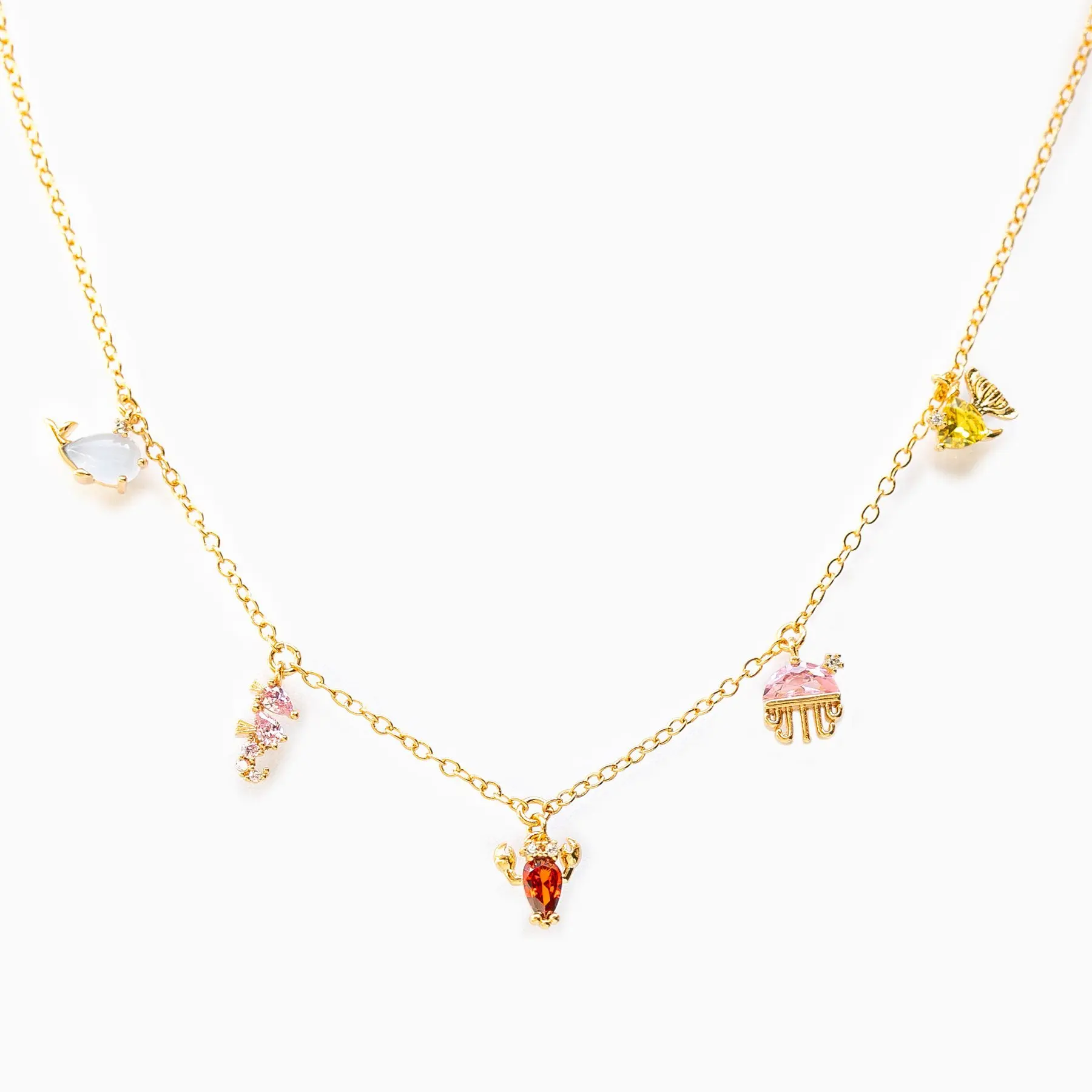 

SIPENGJEL Fashion Cubic Zircon Sweet Starfish Ocean Series Neckale Gold 5 Accessories Pendant Necklace For Women Jewelry 2021