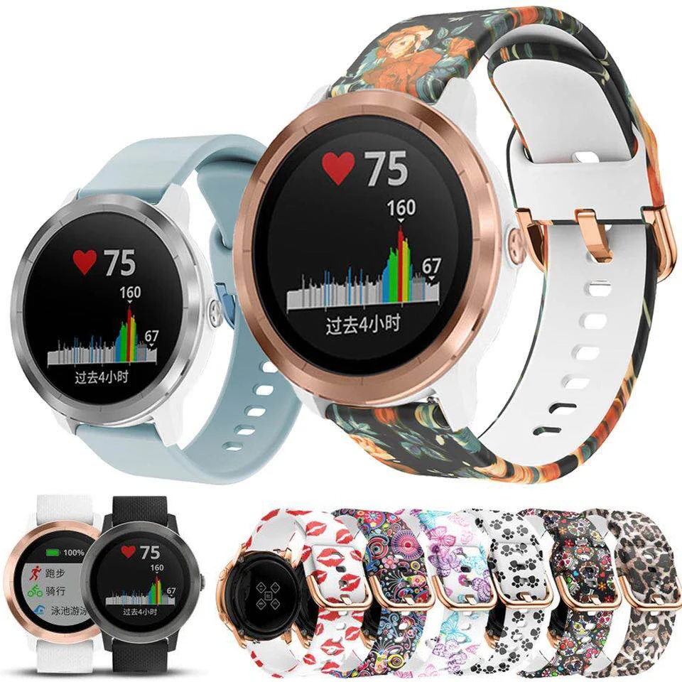 

20MM Silicone Strap For Garmin Vivoactive 3/3 HR Venu Move 3 Luxe Smart Watch Wrist Bracelet For Forerunner 645/645 Music Correa