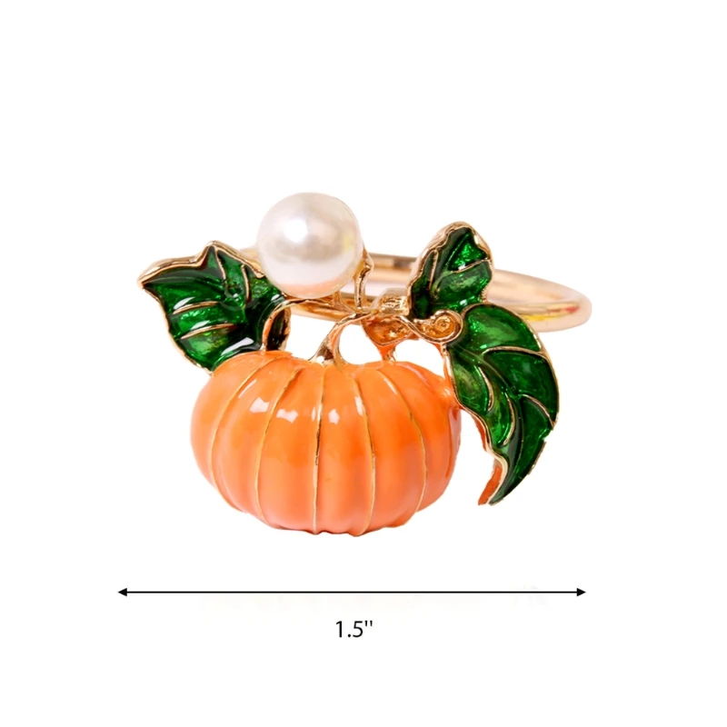 

2021 New 4/6pcs Thanksgiving Napkin Rings Pumpkin Napkin Holders Halloween Napkin Buckle