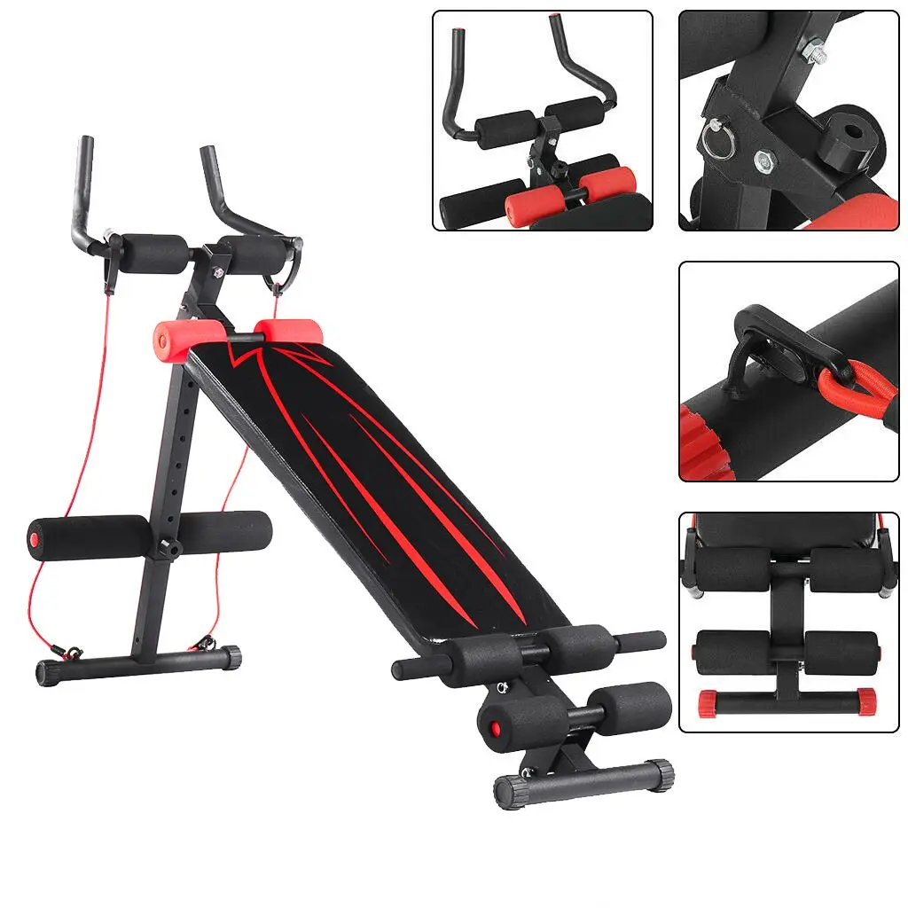 

4in1 Foldable Dumbbell Bench 7 Gear Backrest Sit Up AB Abdominal Multifunctional Fitness Bench Weight Training Equipment Rollers