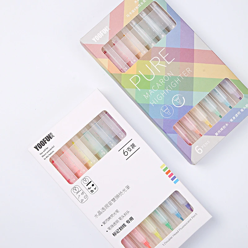 

3/6 шт./компл. двойной головкой Цвет Art Ручки Маркеры Ручка маркер для Скрапбукинг пуля Ежедневник с граффити Плакат карты канцелярских прина...