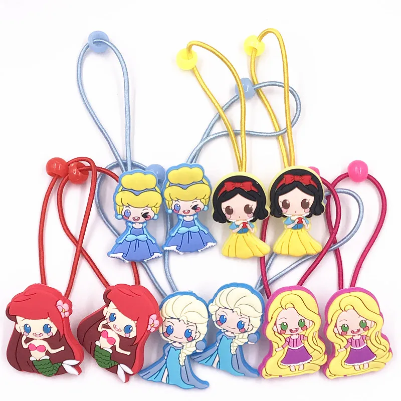 10 шт. Принцесса Белоснежка Ариэль Жасмин Эльза мультфильм эластичные ленты для