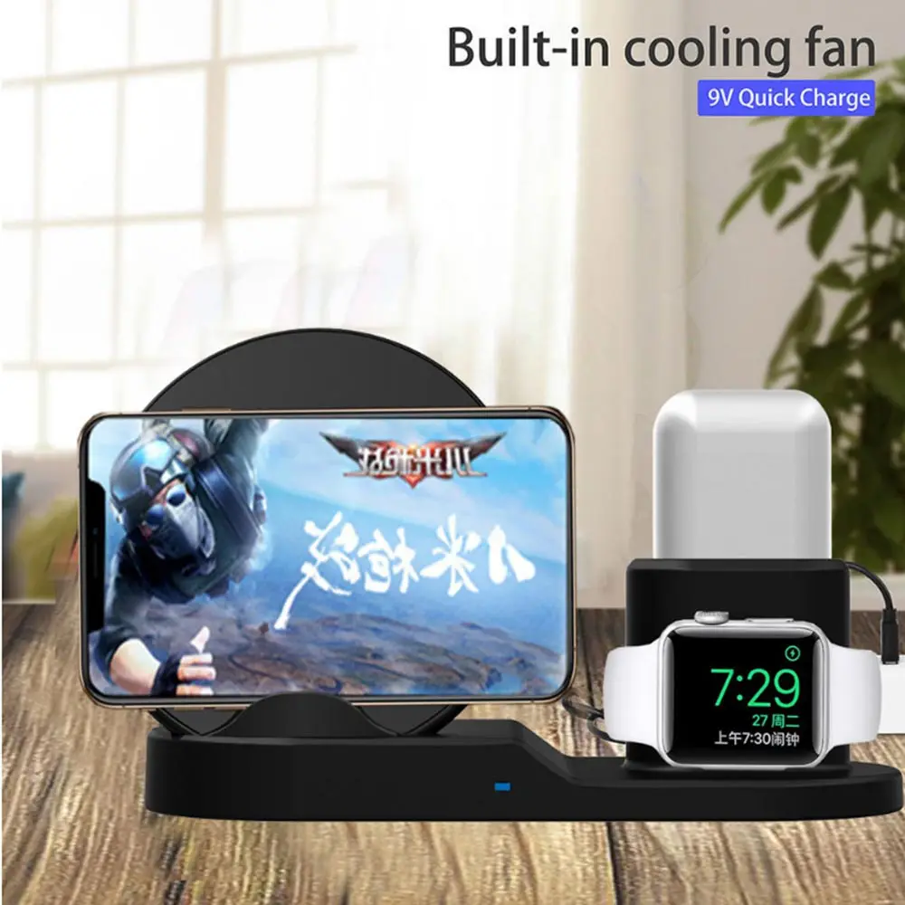 Беспроводное зарядное устройство 3 в 1 10 Вт для iPhone iWatch Airpods | Мобильные телефоны и