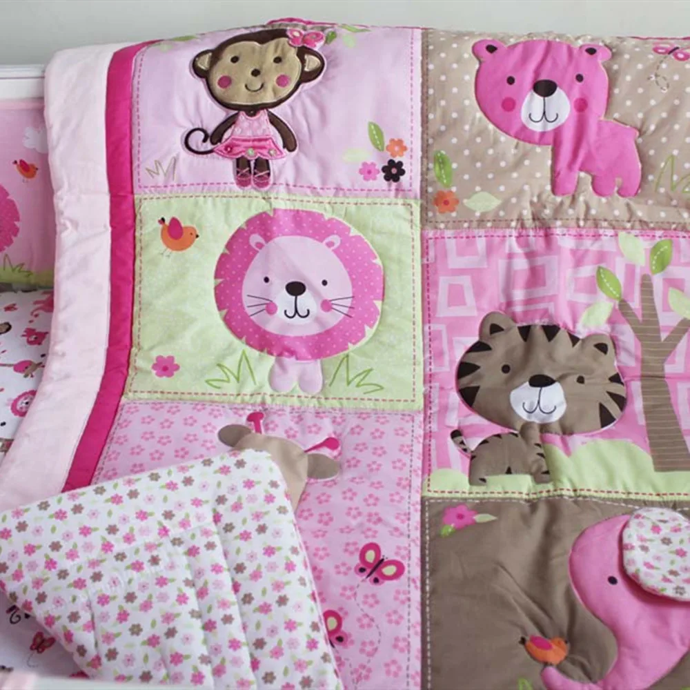 Комплект бампера для детской кроватки 100% хлопок детская кроватка 7 шт. органайзер