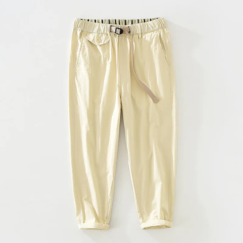 

2608 повседневные штаны-карго в японском стиле, молодежные, литературные и художественные, однотонные, с эластичным поясом, хлопковые тонкие, ...