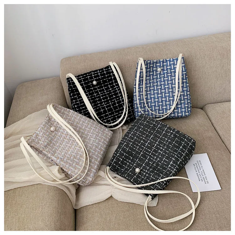 

New 2019 summer small fresh hundred lap lady handheld bucket bag large capacity fashion single shoulder tot bag