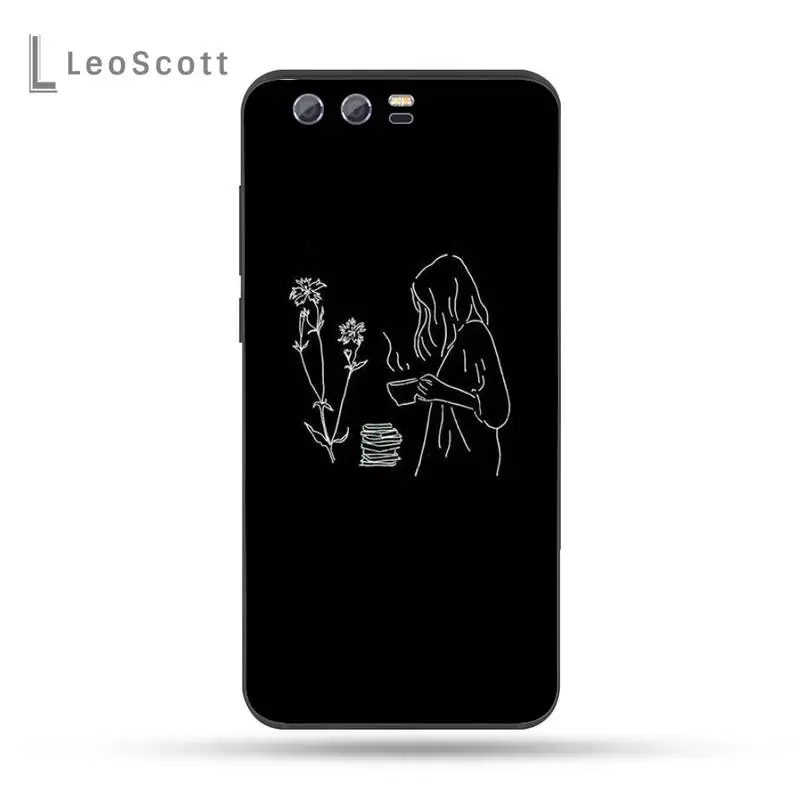 

Black Sexy Art Rose Lover Harajuku Phone Case For Huawei Honor view 7a5.45inch 7c5.7inch 8x 8a 8c 9 9x 10 20 10i 20i lite pro