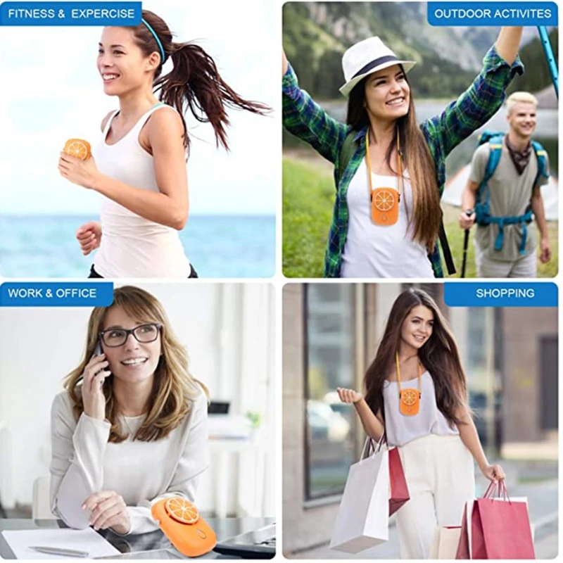 

3 Speed Portable Neck Fan Hand Free Bladeless Hanging Sport Fan Wearable with 2000mAh Battery Personal Fan