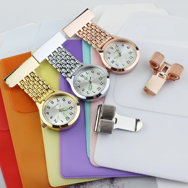ALK Fob карманные часы для медсестры с зажимами для ручек, набор из трех предметов, сумка для медсестры, 6 цветов, подарок для медсестры, кварцев... от AliExpress WW