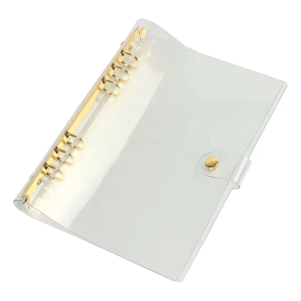 6 Rings 21mm Transparent Gold,RoseGold Binder For Schedule Planning, Practical And Convenient,Clear A5 PVC Binder Cover