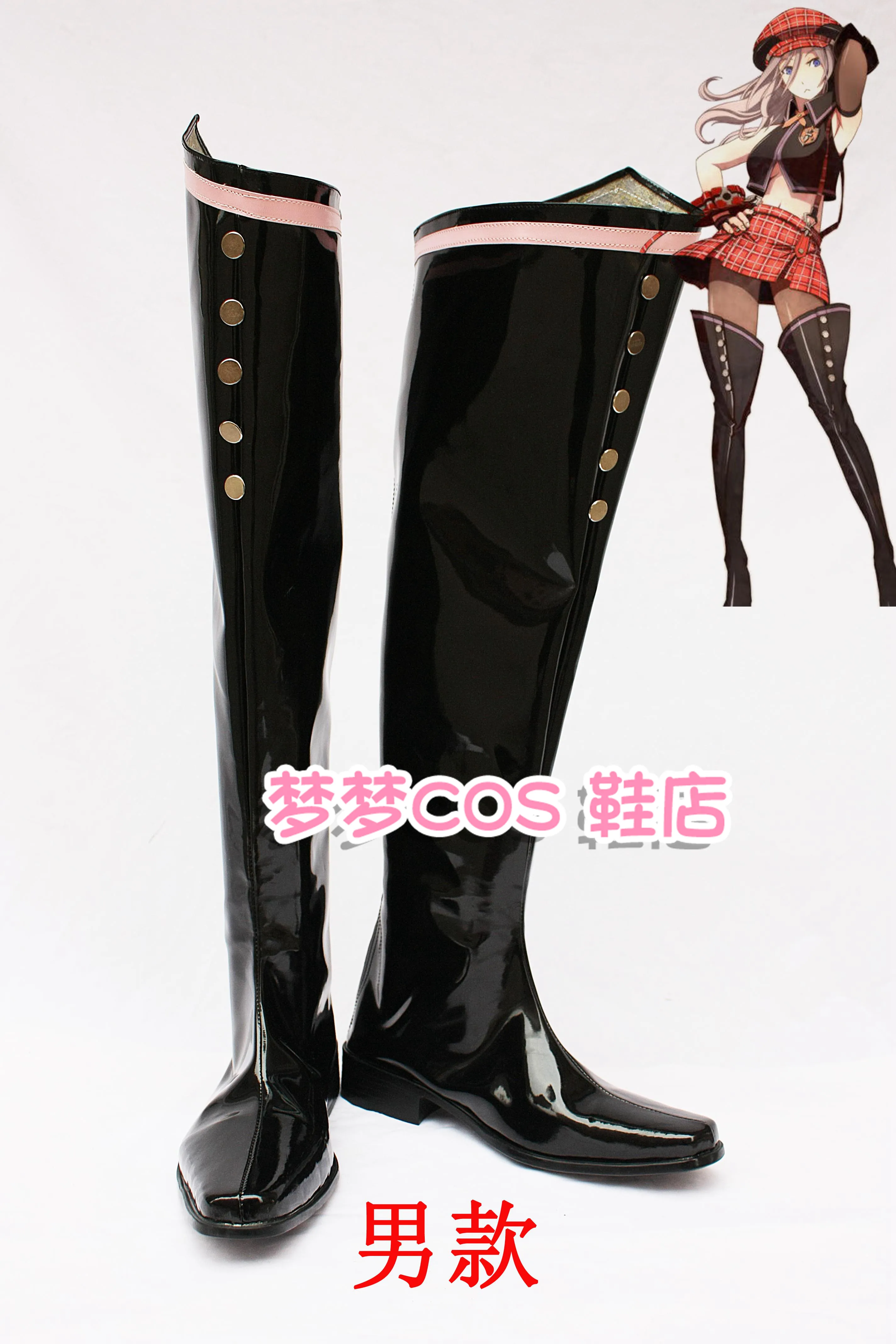 

Custom-Made Soul Eater Alisa Ilyinichna Black Halloween Long Cosplay Shoes Boots For Halloween Festival Costume Accessories