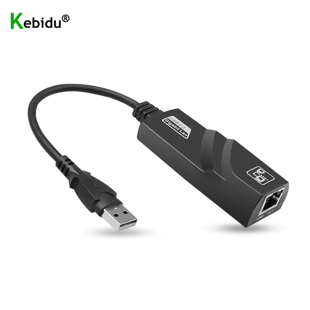 Сетевой адаптер KEBIDU USB 3 0 до 1000 Мбит/с Gigabit Ethernet RJ45 LAN 10/100/1000 Сетевая карта для ПК
