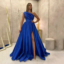 Yipeisha um ombro royal azul vestidos de baile chá comprimento a linha borgonha cetim vestido de festa de casamento plus size vestido (4)
