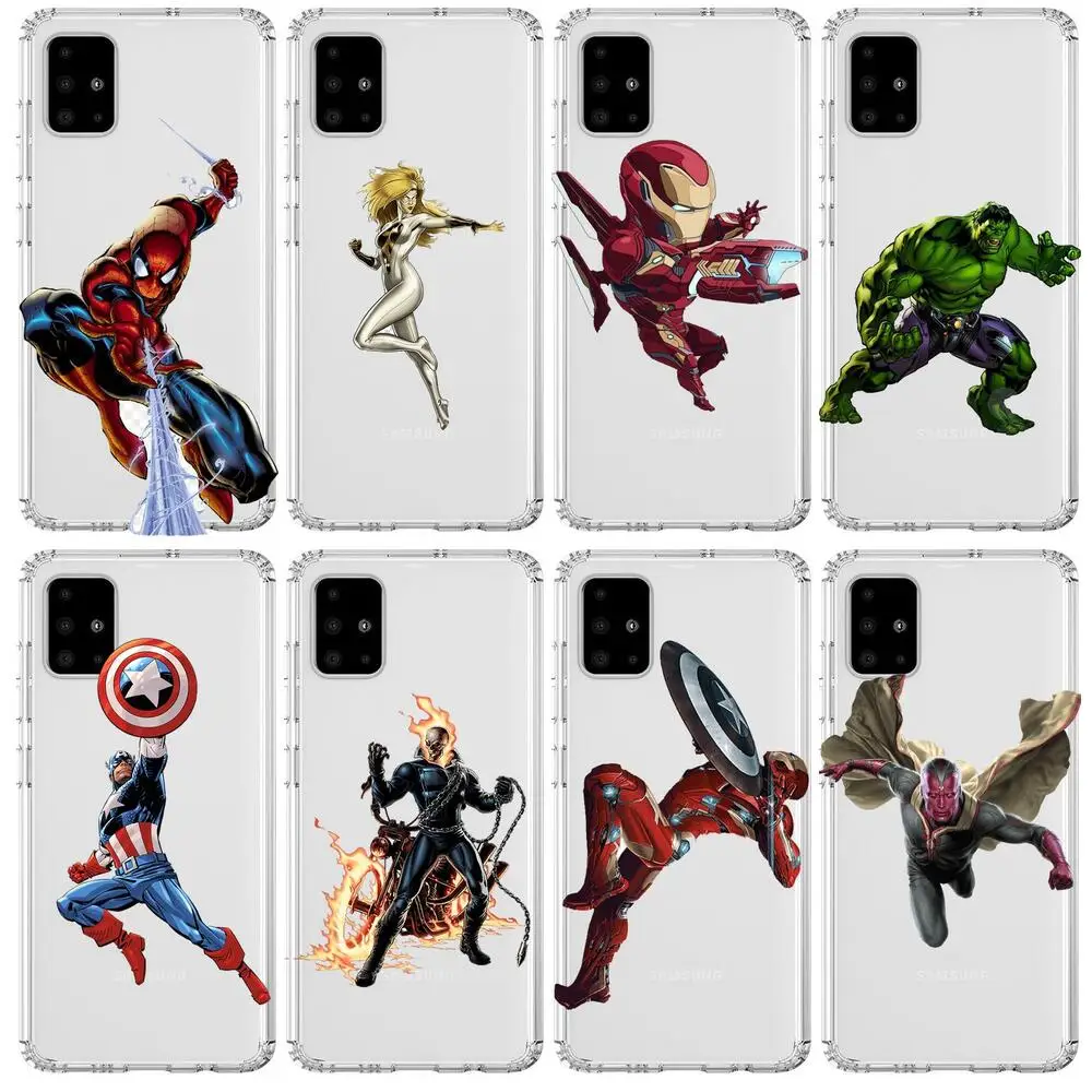 

Superhero Iron Man Anime Style Transparent Phone Case Hull For Samsung Galaxy A50 A51 A20 A71 A70 A40 A30 A31 80 E 5G S Shell Ar
