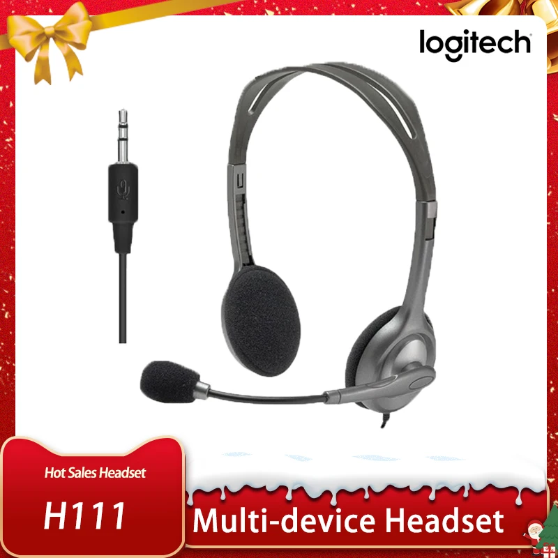 Fones de Ouvido Fone de Ouvido Estéreo com Microfone Fones para Jogos Chamando para o Windows Logitech Música Cursos On-line H111 3.5mm Mac
