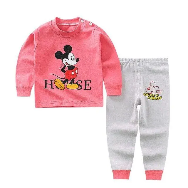 Children's Cotton Boys and Girls Baby Underwear Set Autumn Clothes Long Pants Home Service | Детская одежда и обувь