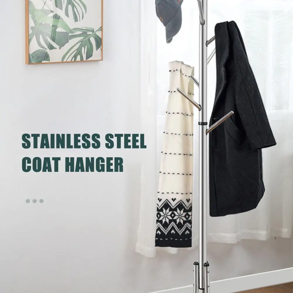 

Stainless Steel Nordic Light Luxury Hanger Floor Bedroom Metal Marble Coat Rack Creative Simple Single Pole Coat Rack