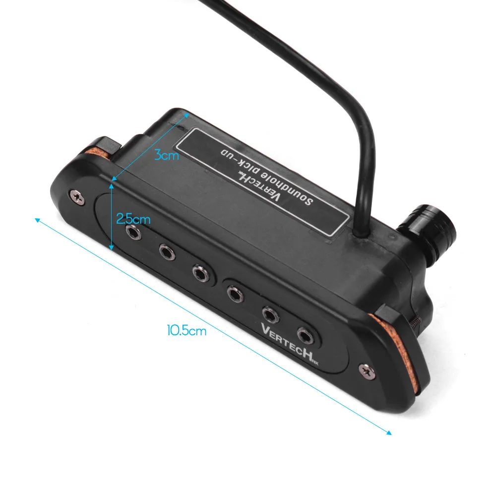 VERTECHnk VS-8M Active Guitar Soundhole Pickup Transducer Humbucker + Mic Dual Pick-up with 6.35mm Endpin Jack Volume Control |